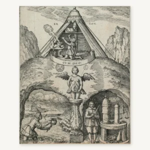 Ergon és Parergon, rózsakeresztes alkímiai metszet (1618), falikép
